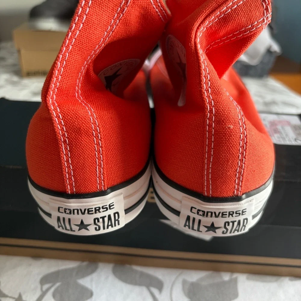 Converse Chuck Taylor High Top Sneakers in My Van is On Fire Orange - Picture 11 of 11